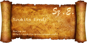 Szukits Ernő névjegykártya